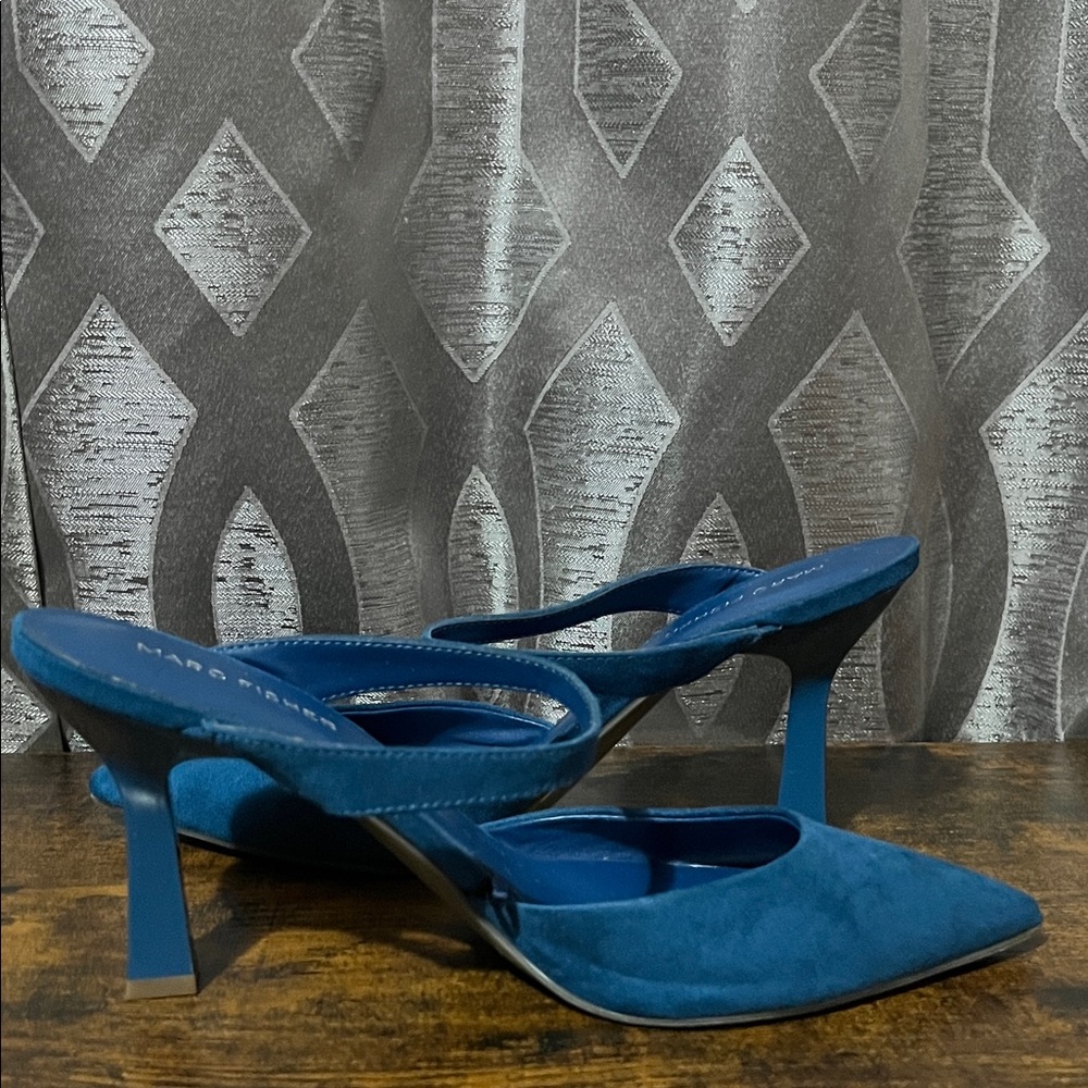 Marc Fisher Blue Suede Heels